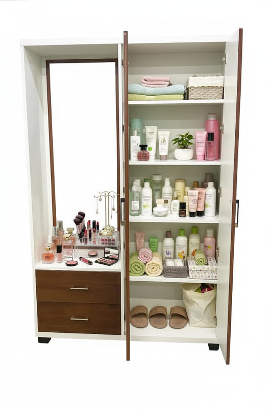 Elegant Dressing Table with Storage & Mirror